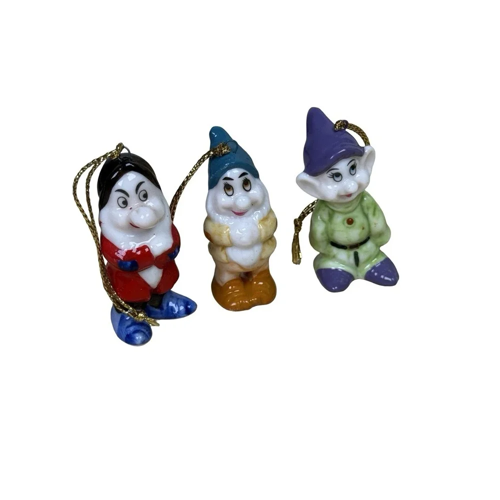VTG Walt Disney Snow White & The Seven Dwarfs Ceramic Figure/Ornament Set Schmid